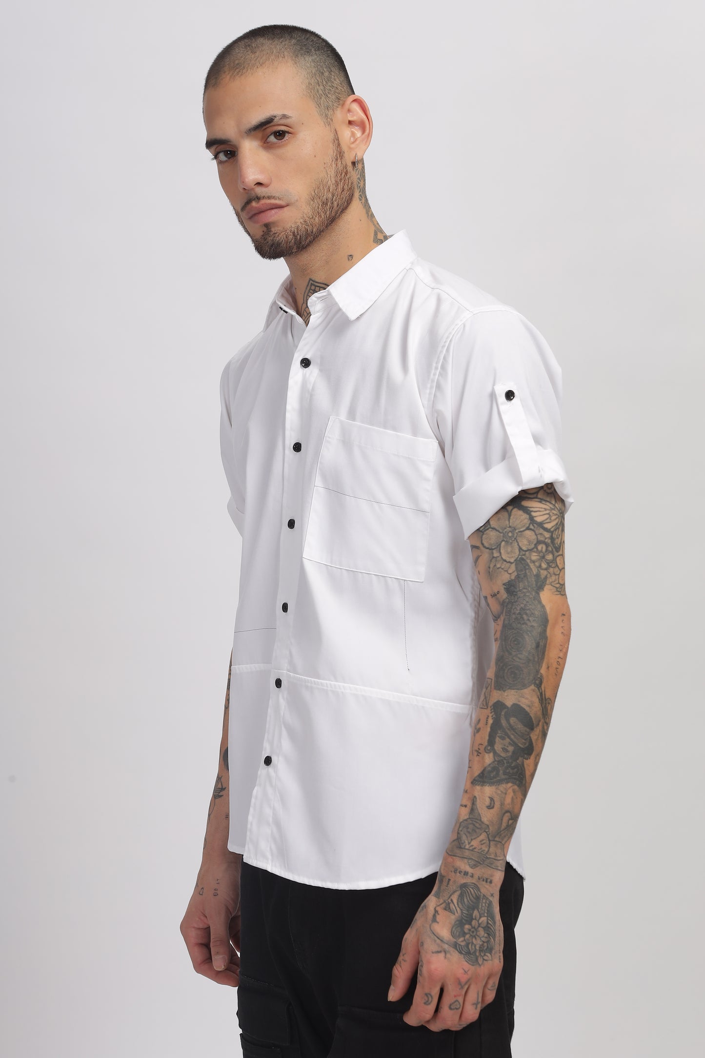 Cotton White Color Full Sleeve Shirt