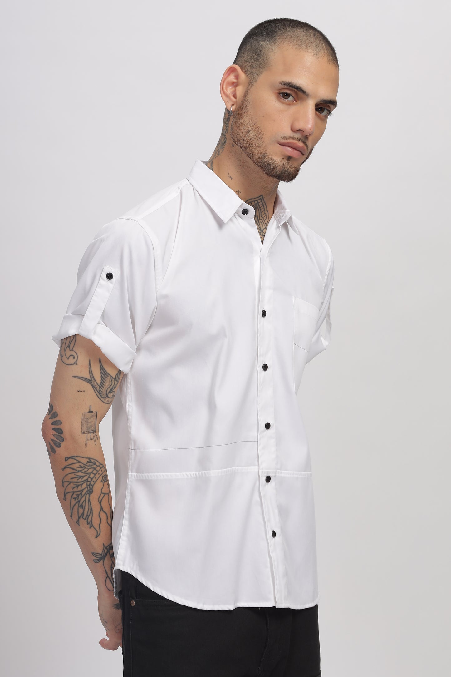 Cotton White Color Full Sleeve Shirt