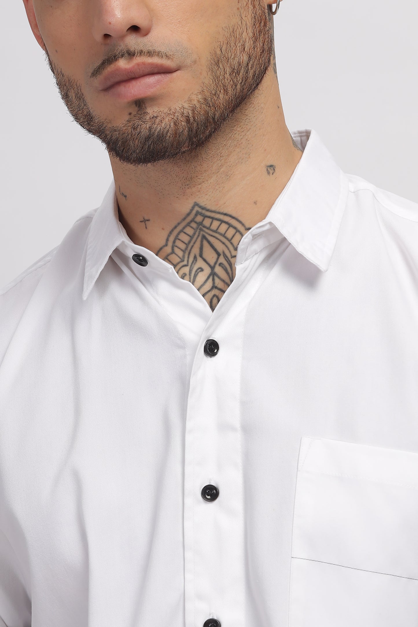 Cotton White Color Full Sleeve Shirt