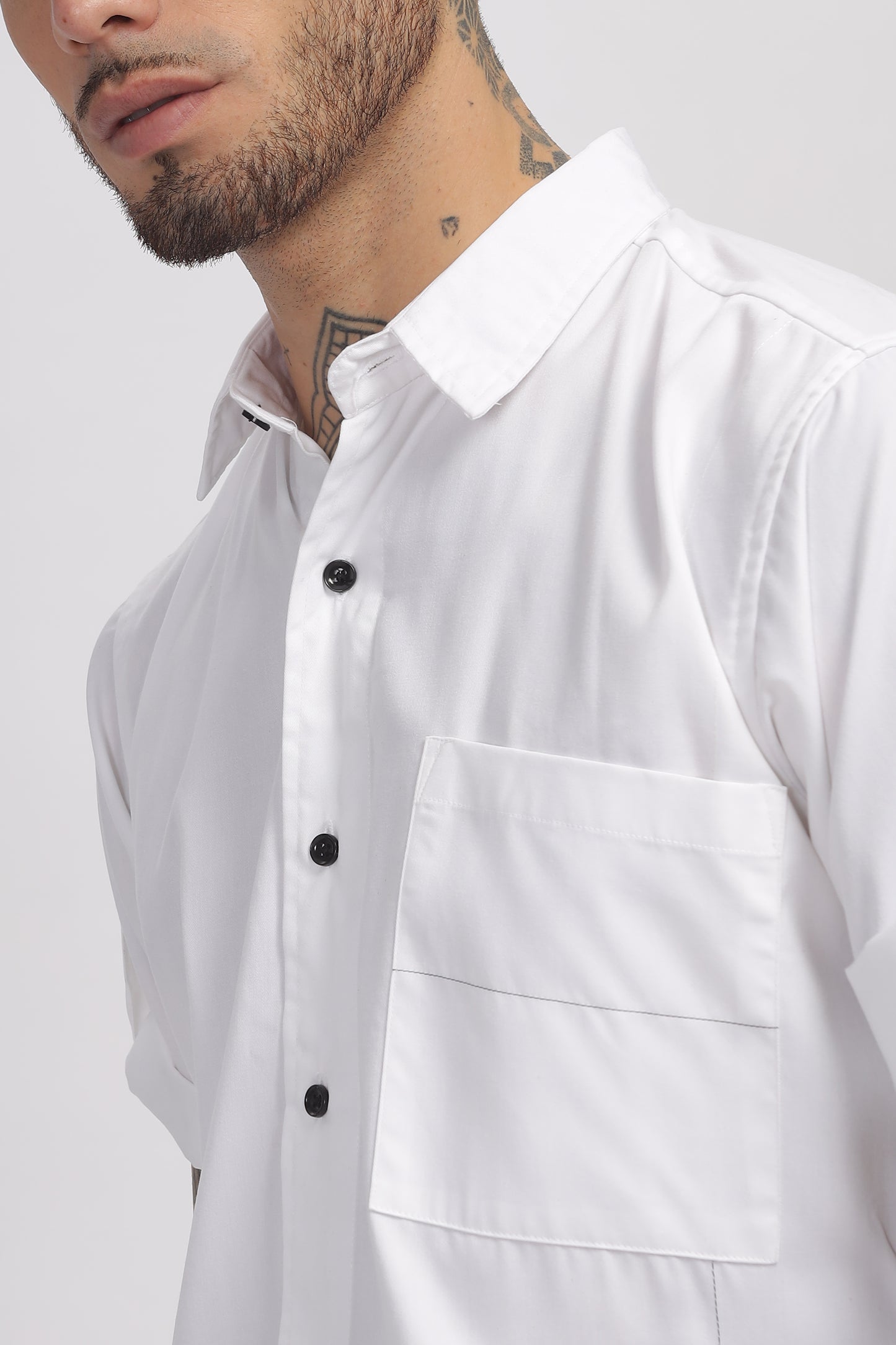 Cotton White Color Full Sleeve Shirt