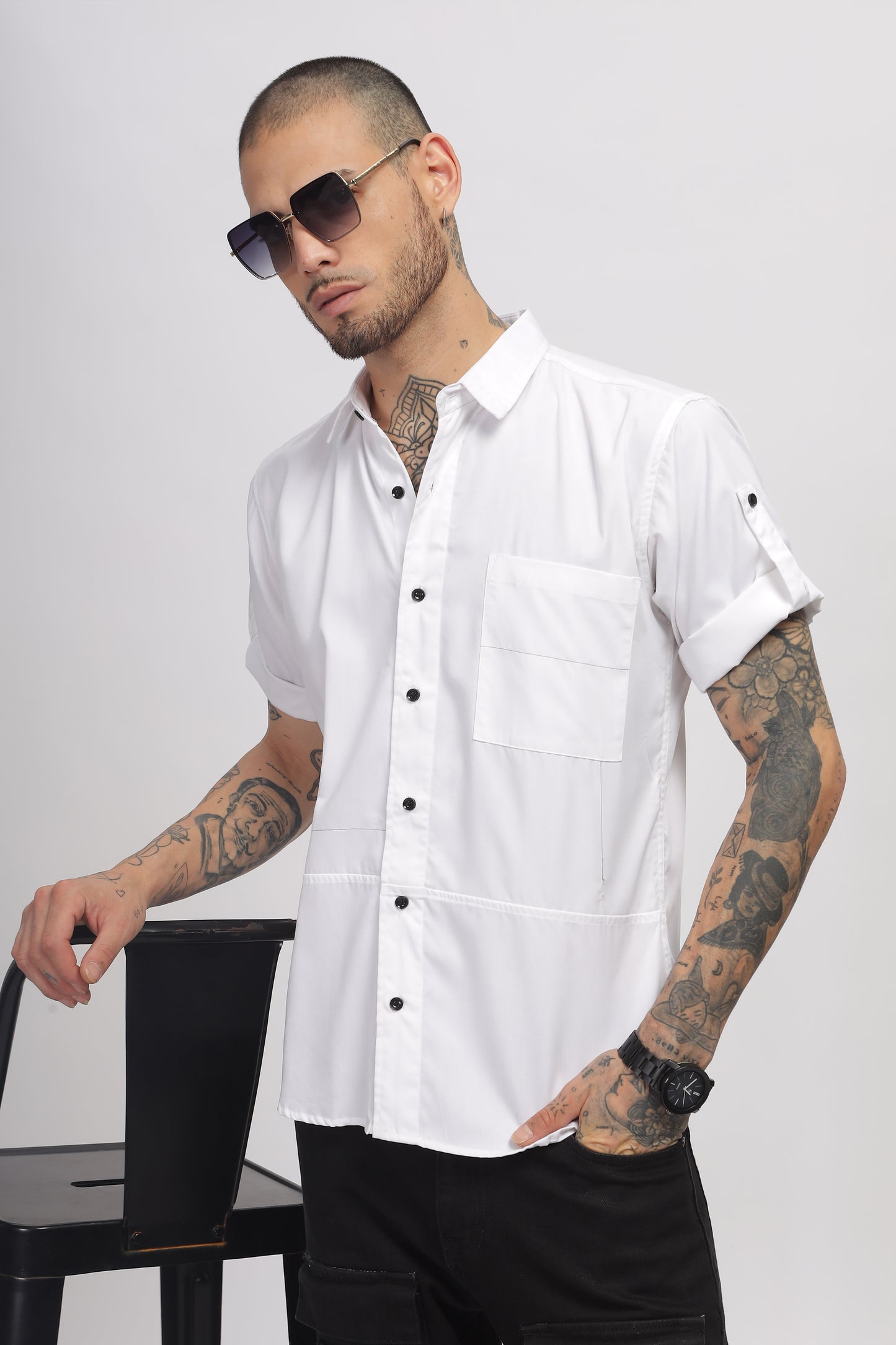 Cotton White Color Full Sleeve Shirt