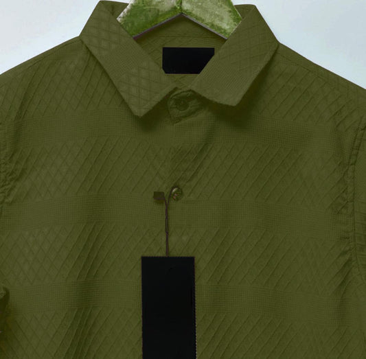 Falcone Olive Green Full Sleeve Shirt
