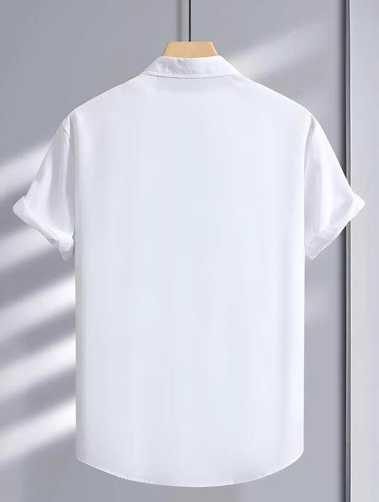 Lycra Black And White Color Half Sleeve Shirt