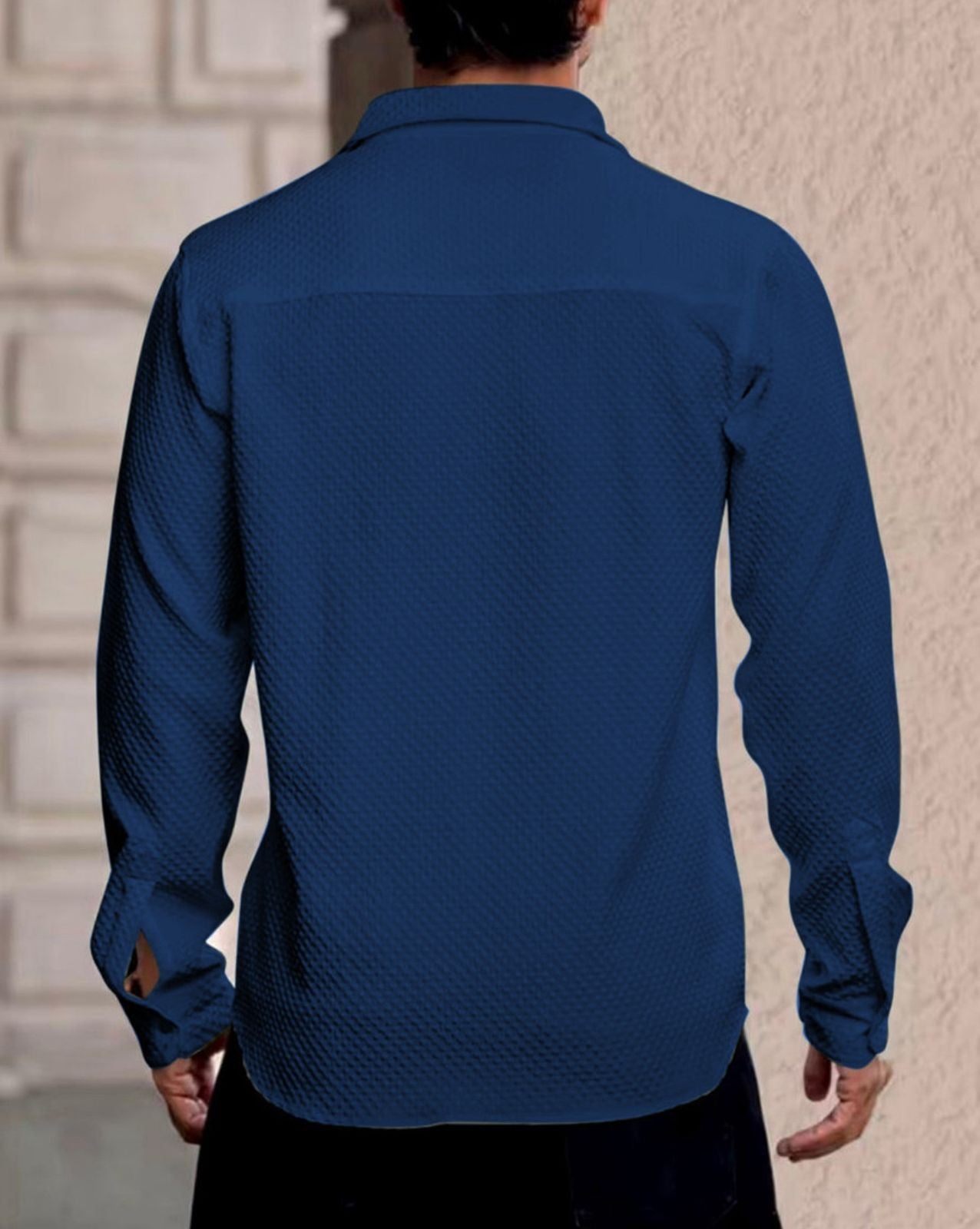 Blue Color Popcorn Full Sleeve Shirt