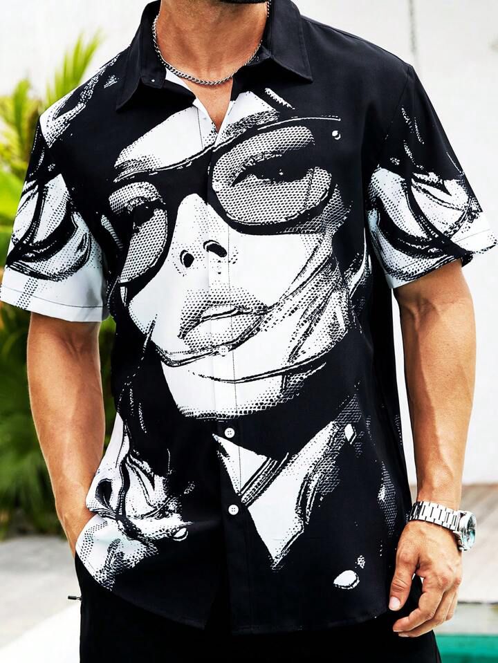 Black Color Lycra Half Sleeve Shirt