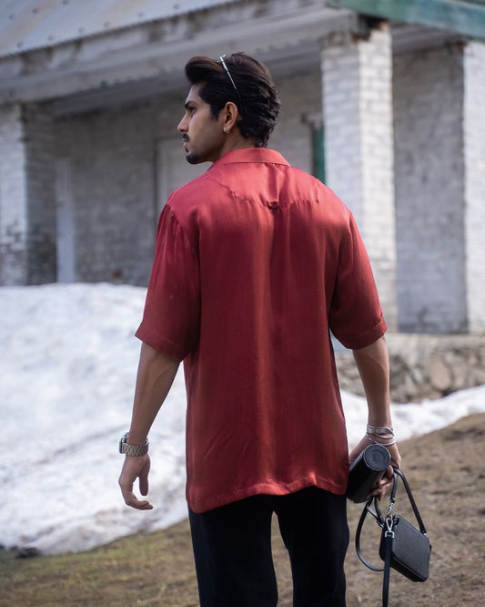 Lycra Maroon Half Sleeve Shirt