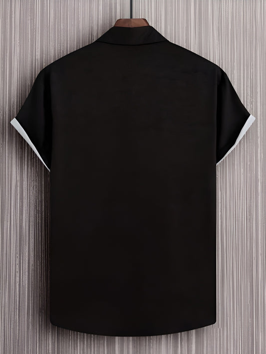 Upper Half Black Color Lycra Half Sleeve Shirt