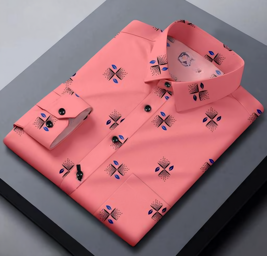 Pink Color Designed Full Sleeve Shirt