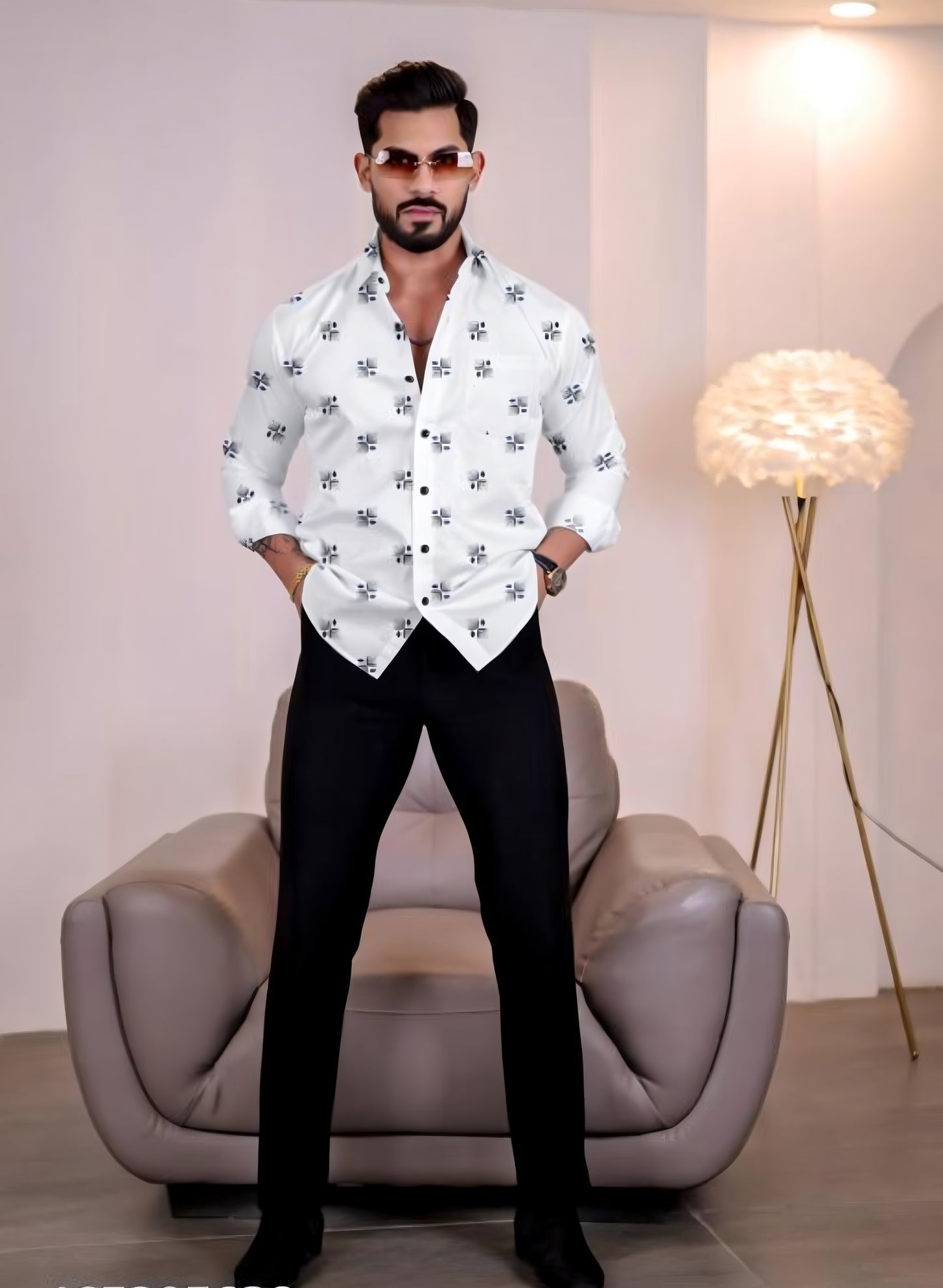 White Color Lycra Full Sleeve Shirt