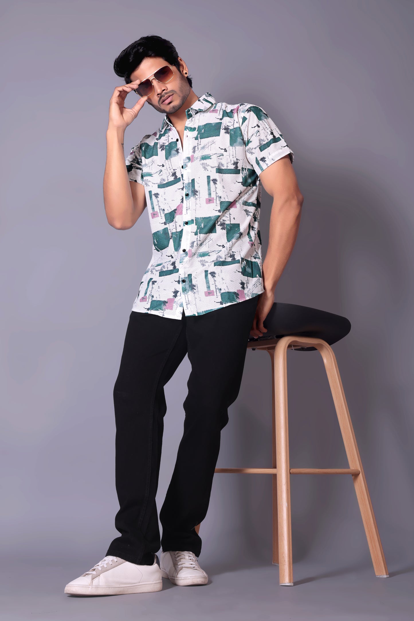 Green color Half Sleeve Shirt