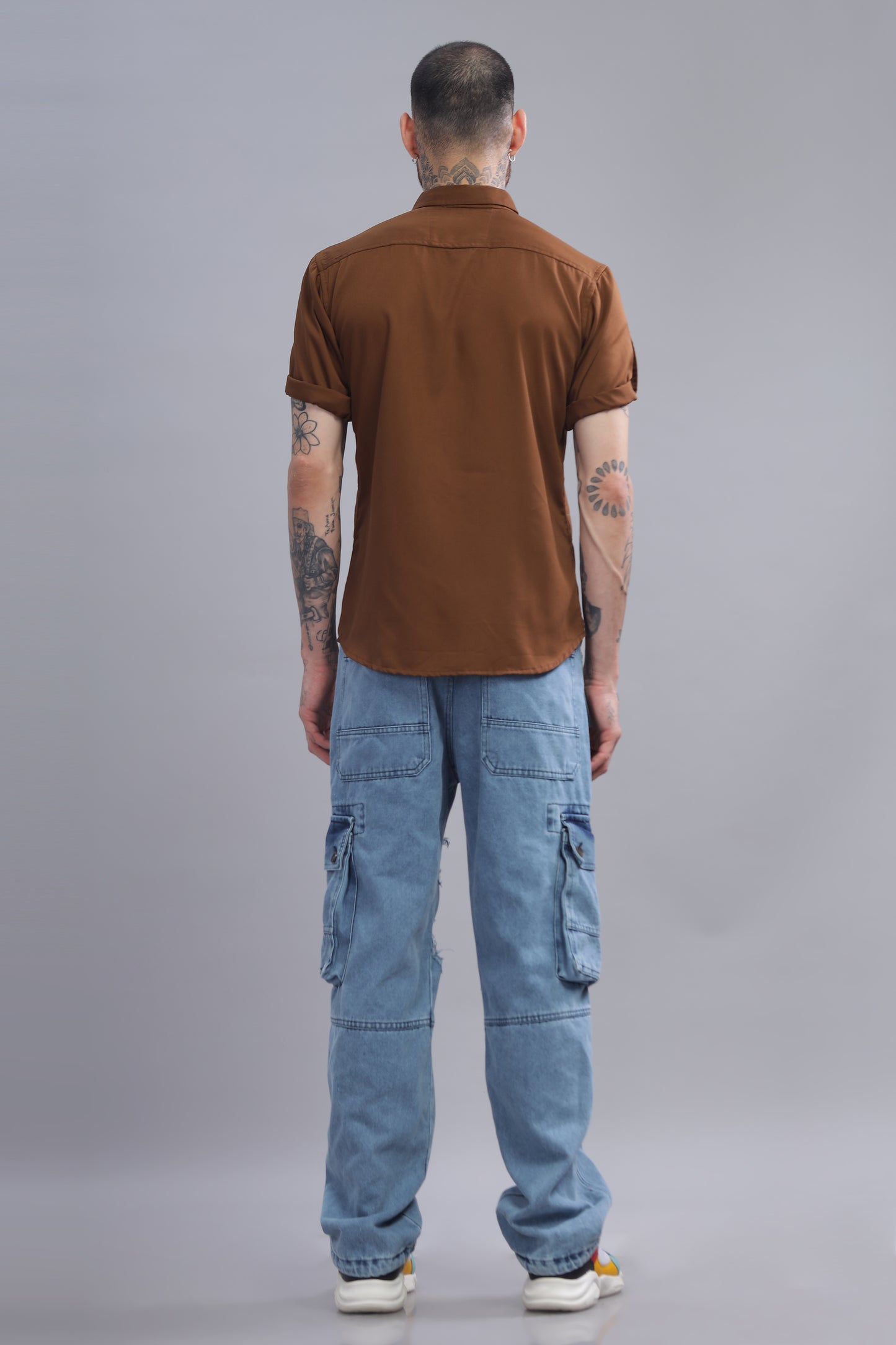 Cotton Brown Color Half Sleeve Shirt
