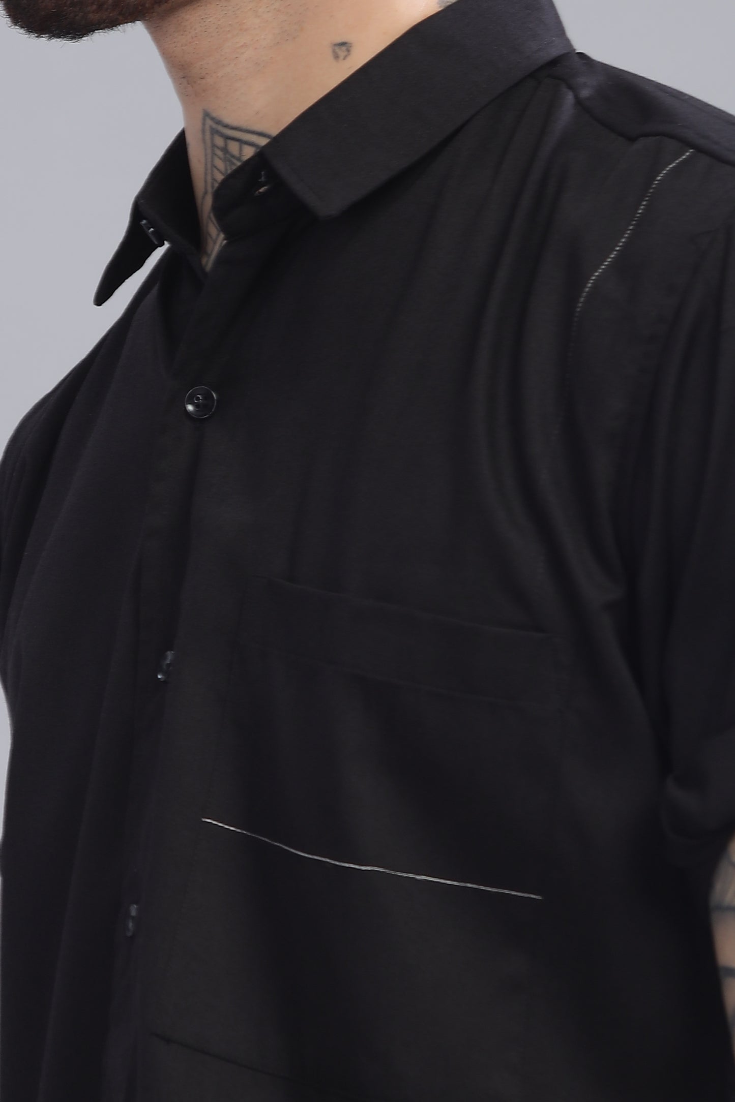 Cotton Black Color Half Sleeve Shirt