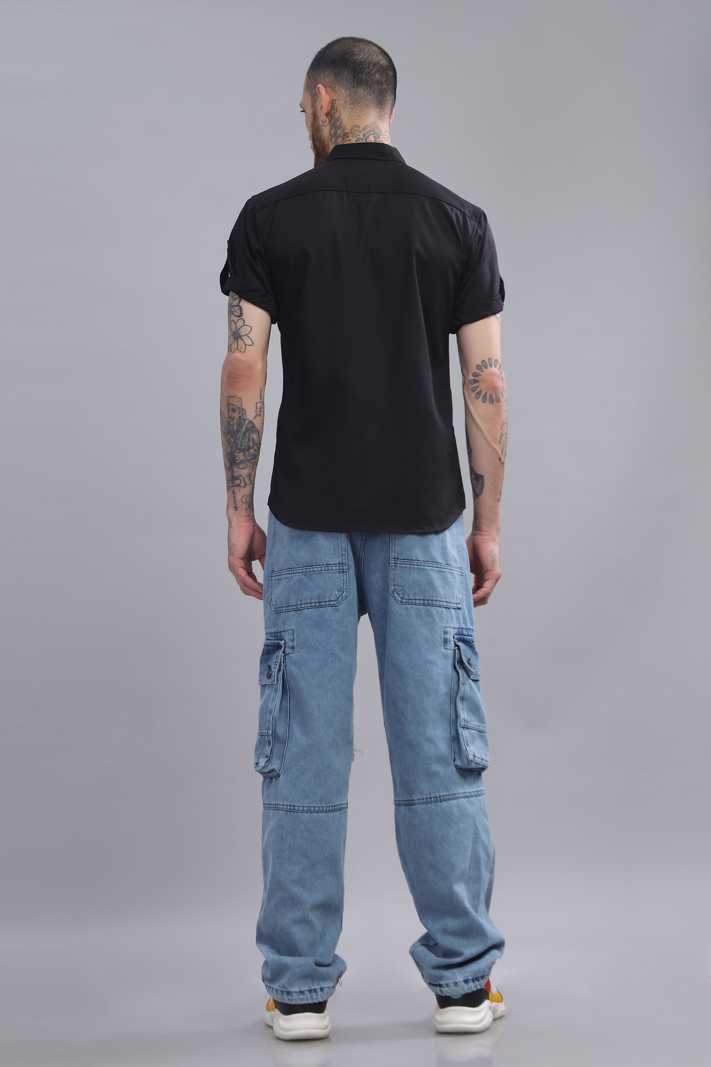 Cotton Black Color Half Sleeve Shirt