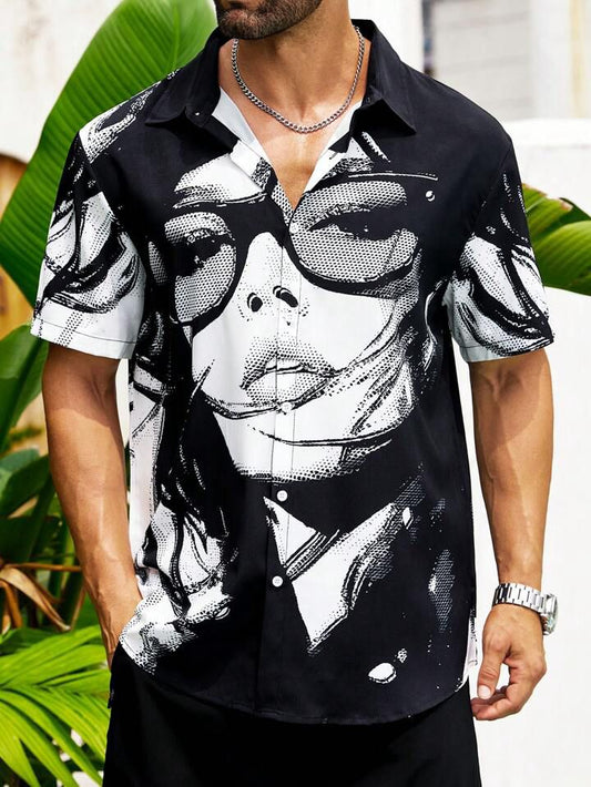 Black Color Lycra Half Sleeve Shirt