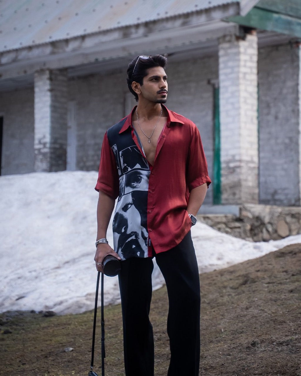 Lycra Maroon Half Sleeve Shirt